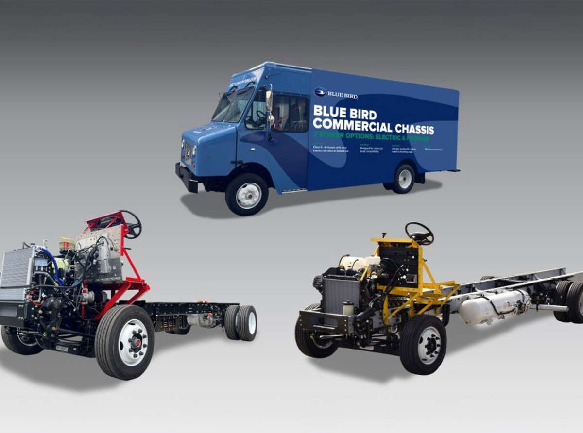 Blue Bird lance des châssis commerciaux électriques ou au propane